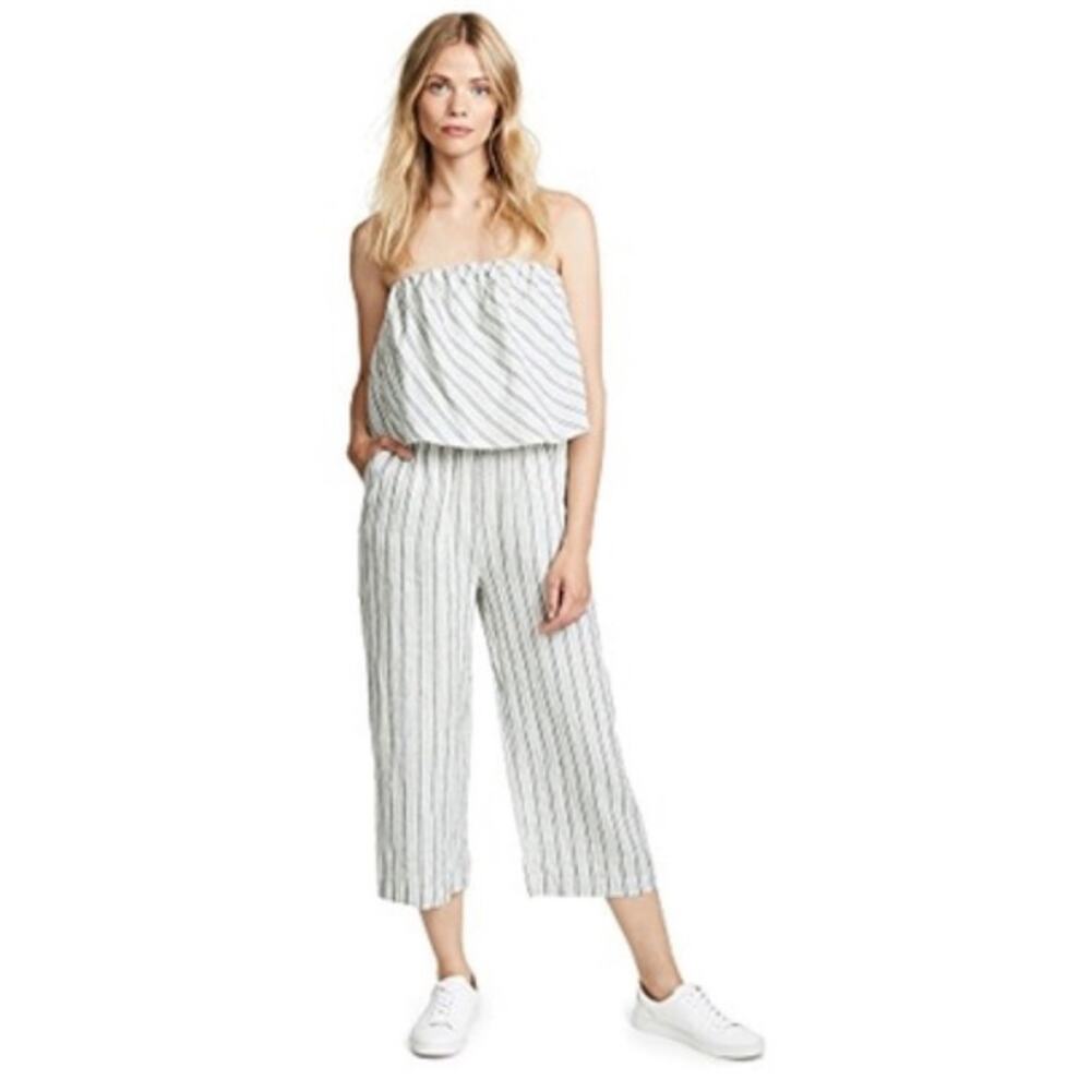 Joie Women's Brogan Linen Strapless Jumpsuit Large